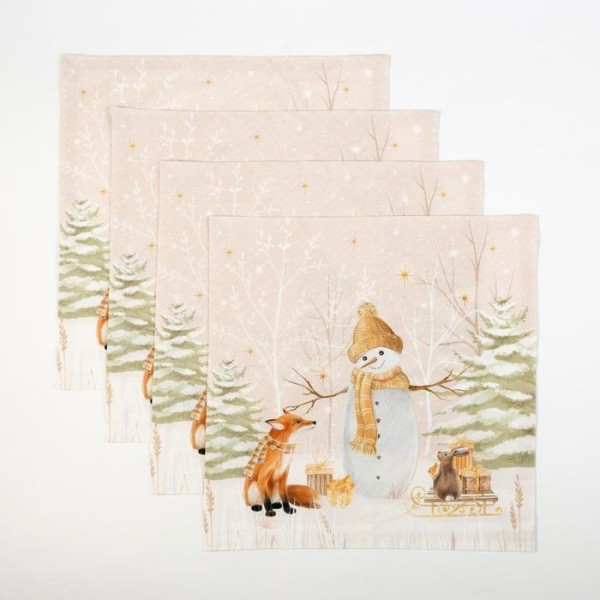 Набор столовый Этель "Christmas forest" скатерть 150*220 +/-3см с ГМВО, салф.40х40см - 12шт,