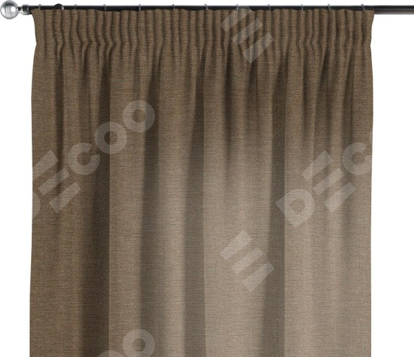 Комплект штор на тесьме «Карандаш», лён светло-коричневый