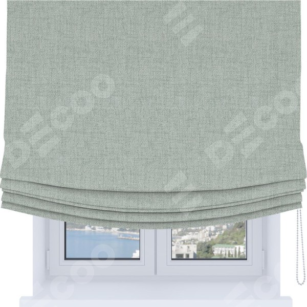 Римская штора Soft с мягкими складками, ткань рогожка димаут серый
