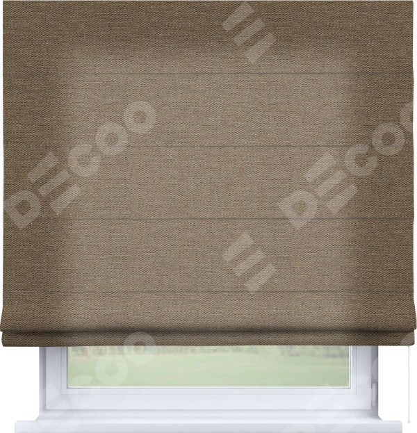 Римская штора «Кортин»,  лён светло-коричневый, ширина 40-100 см