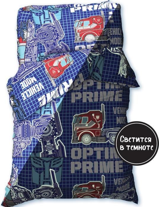 Постельное бельё 1,5 сп Neon Series "Optimus Prime" Transformers 143*215 см, 150*214 см, 50*70 см -1 шт