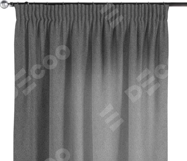 Комплект штор на тесьме «Карандаш», софт однотонный серый