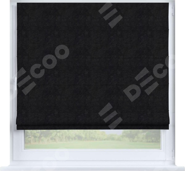 Римская штора «Кортин» на створку, ткань cotton блэкаут тёмно-серый